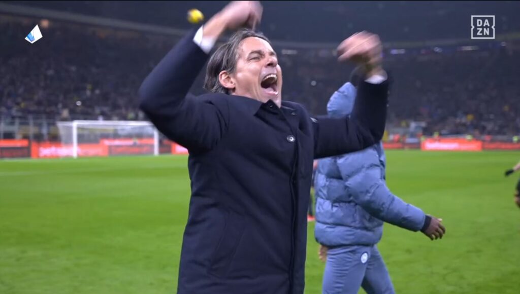 inzaghi esultanza inter fiorentina