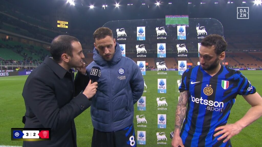 dazn arnautovic con calhanoglu