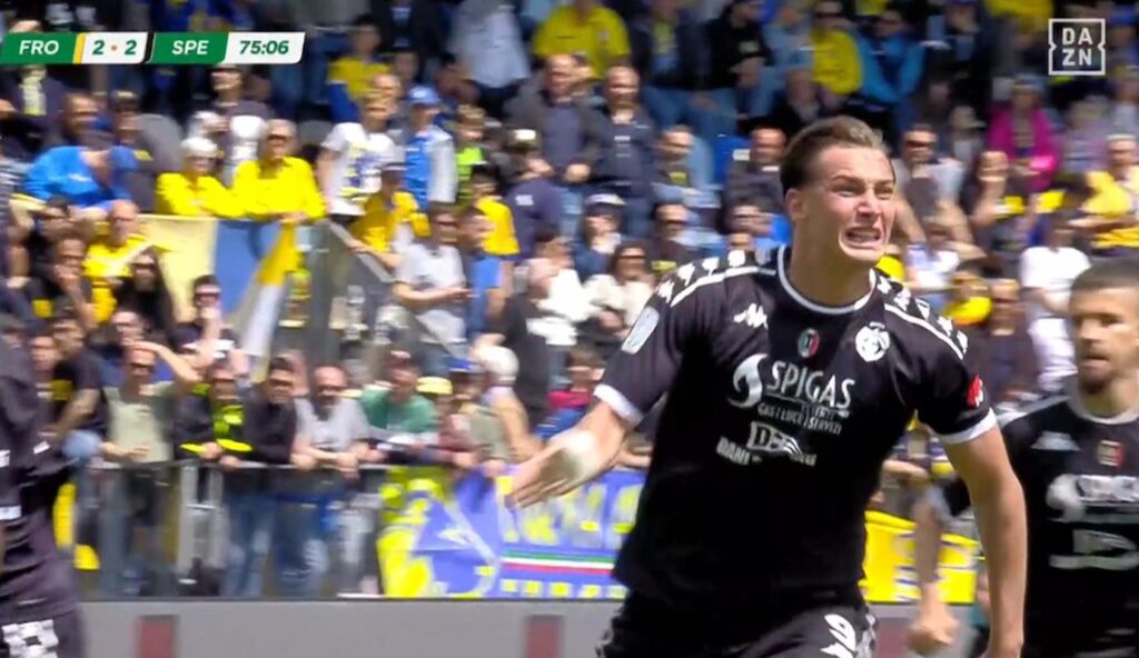 esposito gol frosinone spezia screen dazn