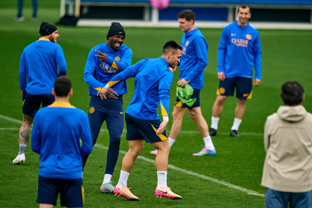 FC Internazionale Milano Training Session And Press Conference - UEFA Champions League 2024/25 Quarter Final Second Leg