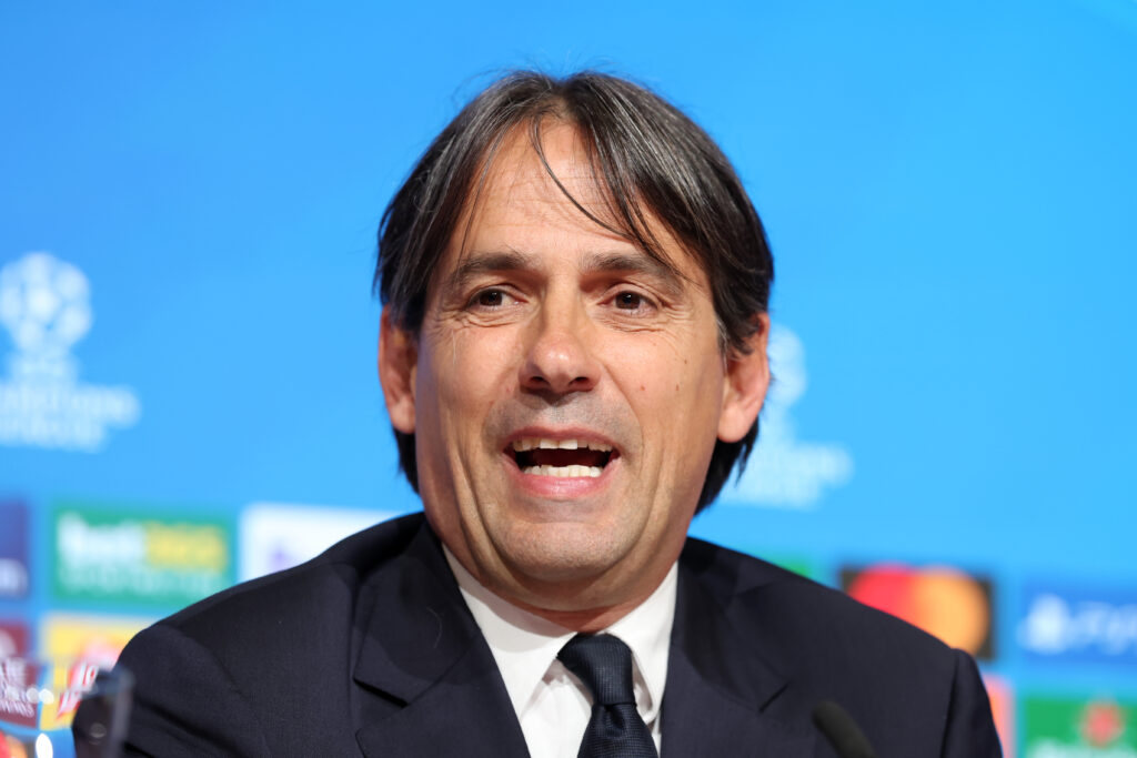 FC Internazionale Milano Training Session And Press Conference - UEFA Champions League 2024/25 Quarter Final First Leg