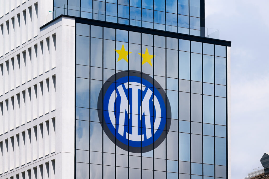 FC Internazionale New Logo Is Displayed At Club's Headquarters