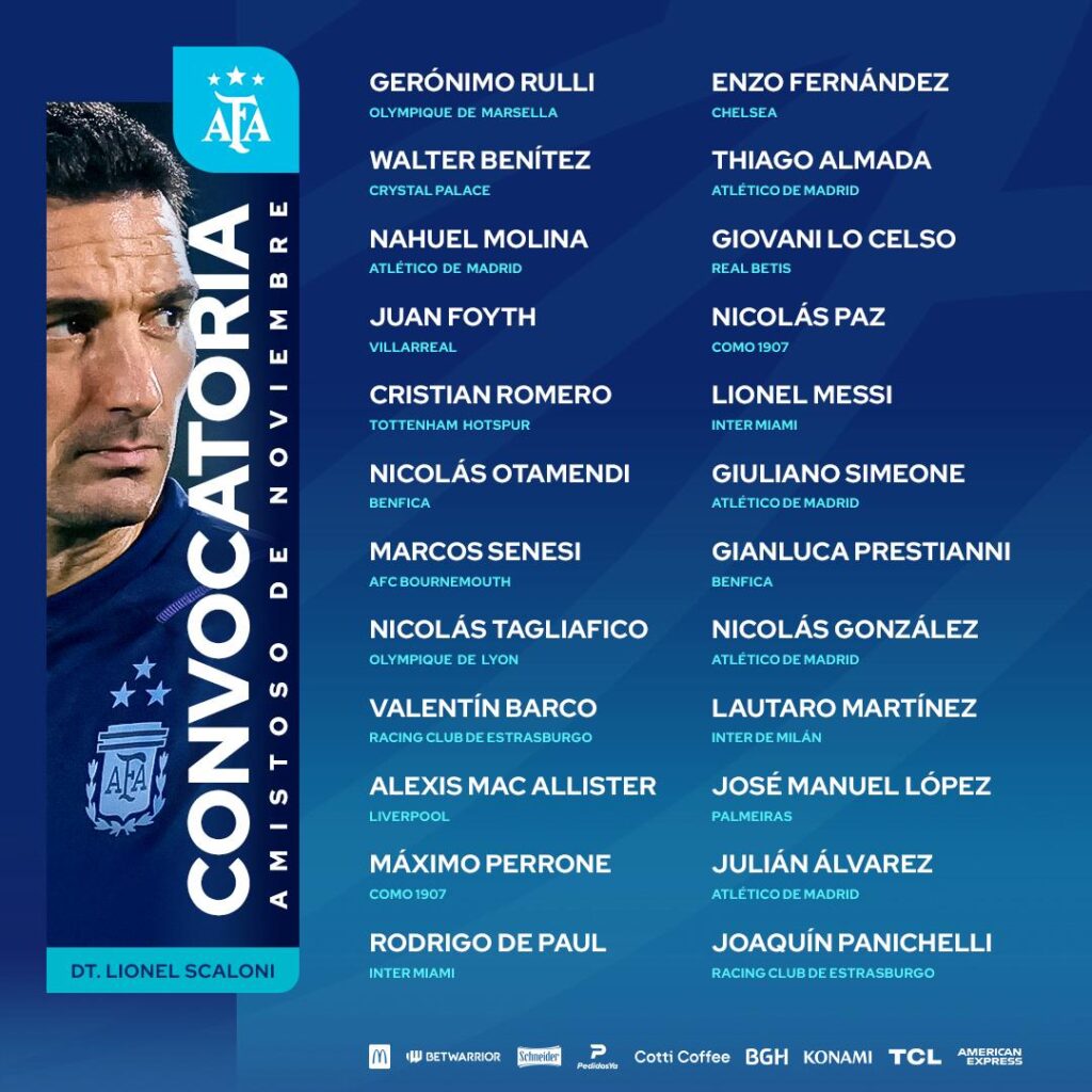 pausa novembre convocati argentina