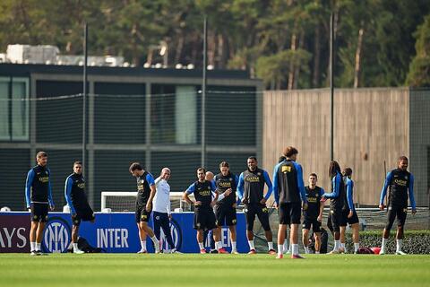 inter champions vs bruges allenamento vigilia