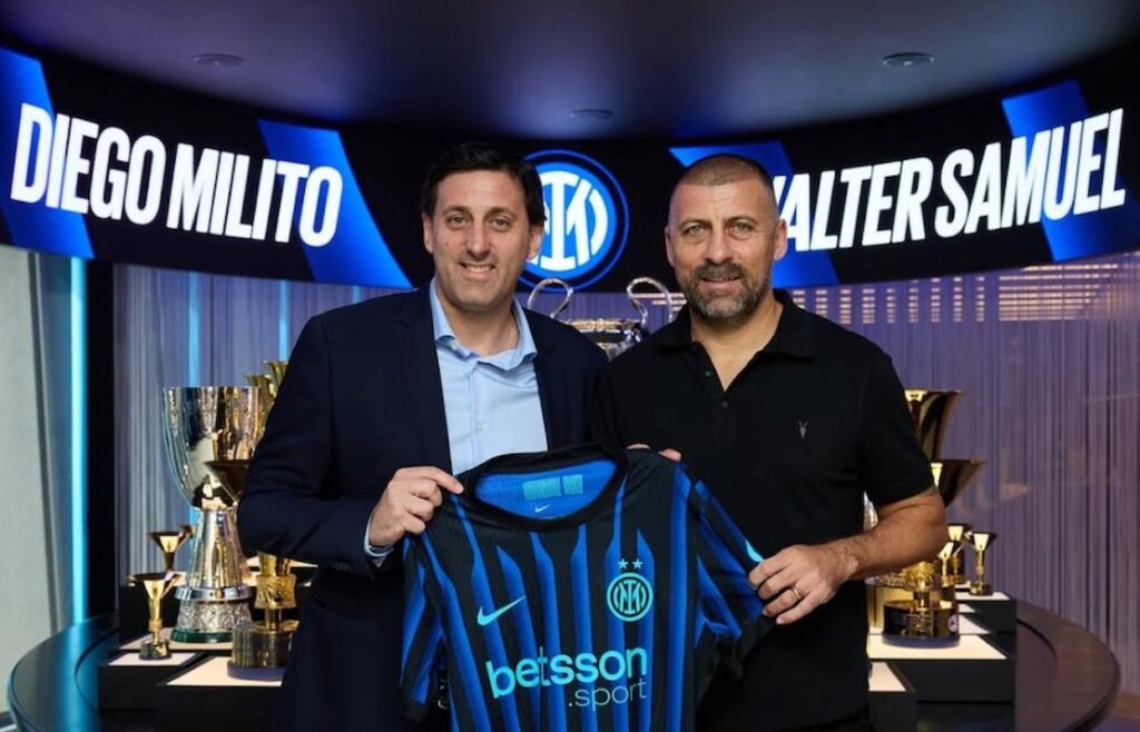 diego milito e walter samuel in sede inter
