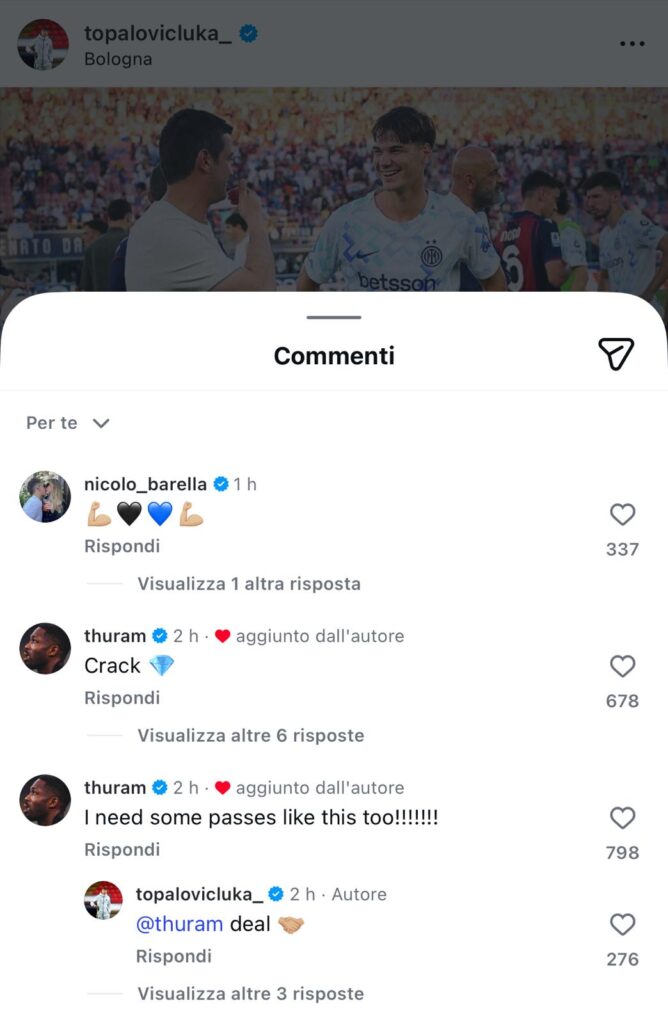 Messaggio Thuram a Topalovic