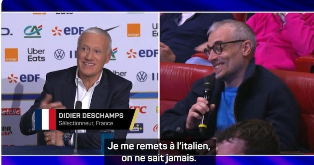 deschamps siparietto giornalista italiano