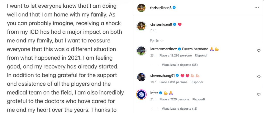 commento lautaro eriksen